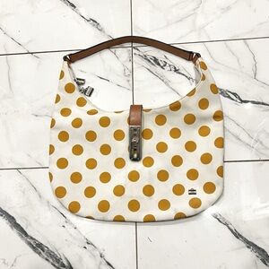 La Bagagerie | White and Yellow Polka Dot Purse